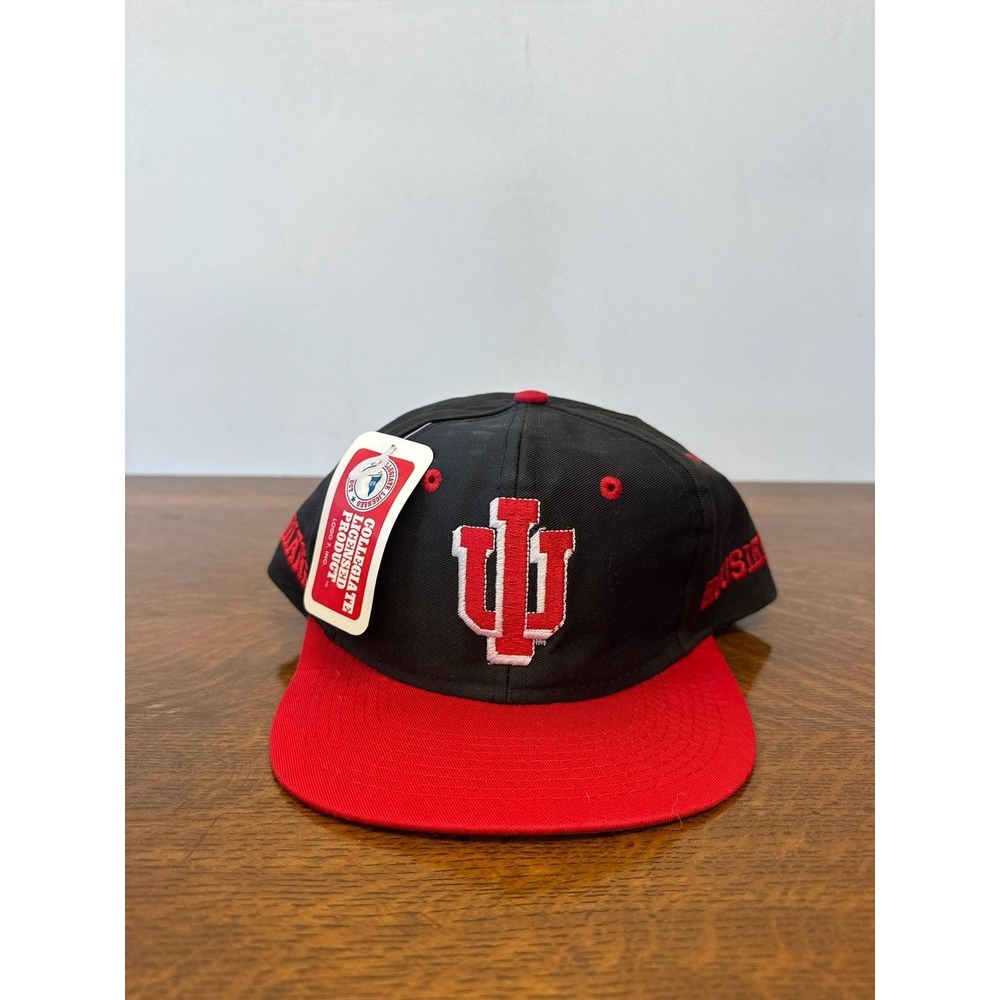 Indiana Hoosiers Hat Cap Mens One Size‎ Black Red NCAA Basketball Snapback IU